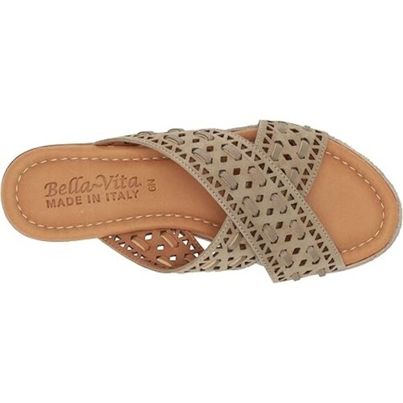 Bella Vita Women's Exa-Italy Wedge Sandal Open Toe Taupe Suede Leather Size 7 - Picture 5 of 8